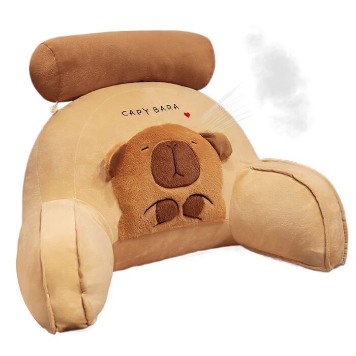 Зручна подушка для читання Подушка Capybara зі спинкою та підлокітником Подушка для читання з опорою для спини Підголівник та підтримка шиї для читання, відпочинку та перегляду телевізора