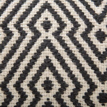 Пуф-табурет Beliani з сидінням у чорно-білому візерунку, бавовняний Mukki