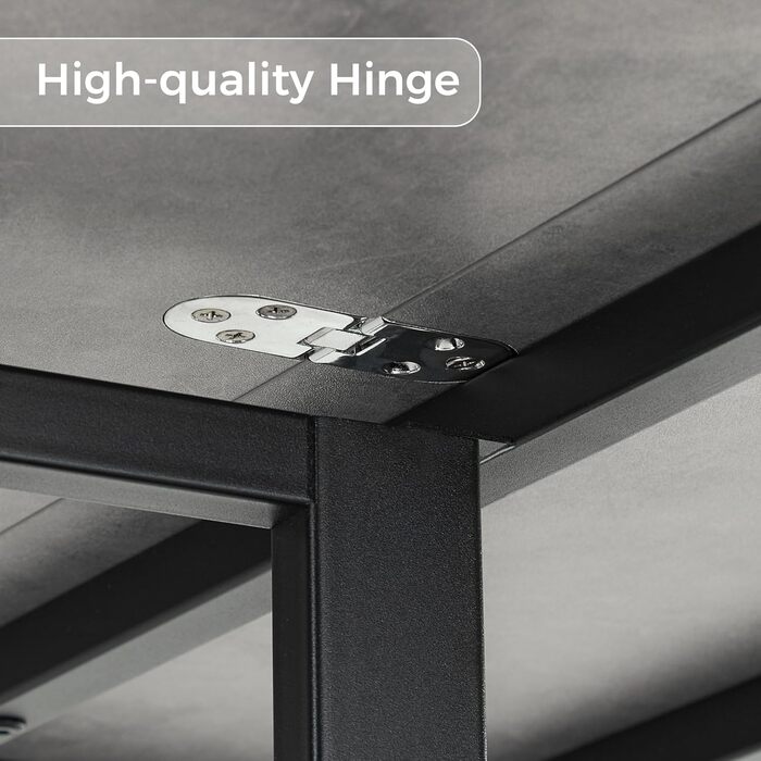 Мобільний розкладний обідній стіл Mondeer, розкладний стіл з 2 відкритими полицями для невеликих приміщень, їдальня, кухня, 140 x 80 x 75 см, сірий