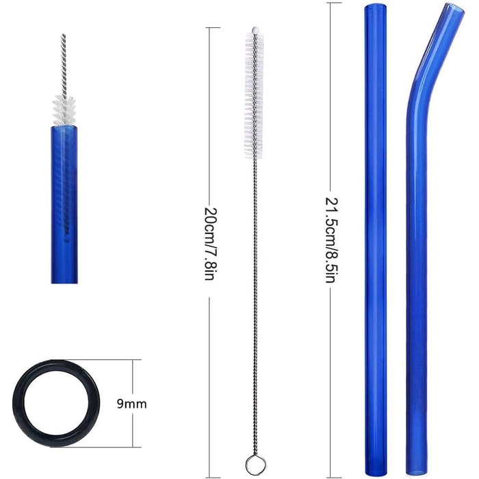 Предметів скляні соломинки кольорові багаторазові - Коктейль із широких скляних соломинок - різнокольорові скляні соломинки - здор