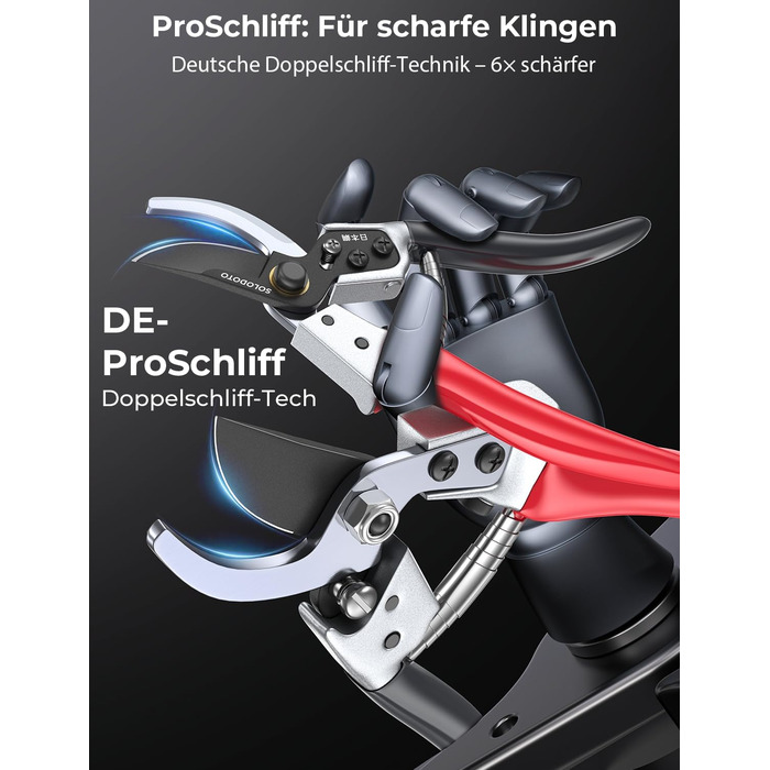Професійні садові ножиці для жінок у 6 разів гостріші, японська вуглецева сталь SK5, обхідне лезо, діаметр різу 25 мм, для сухої, свіжої деревини, професійні ножиці для троянд, легкі ножиці для рослин для жінок