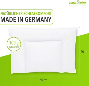 Дитяча подушка Koru Kids 40x60 см - 100 бавовна - дитяча подушка - прання при 60 градусах - дитяча подушка - Oeko-Tex - дитяча под