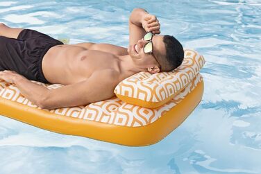 Надувний матрац Bestway з оксамитовою поверхнею, 169 x 77,5 x 30,5 см, 1 особа, ПВХ, 2 повітряні камери, оксамитова поверхня, вбудований тримач для напоїв, запобіжний та швидкознімний клапан, латка для ремонту