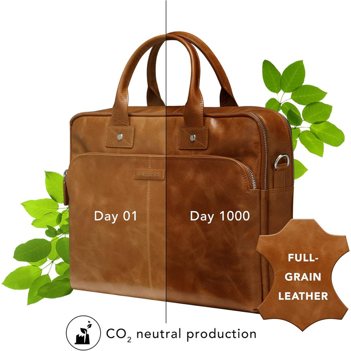 Сумка для ноутбука Kronborg 16 дюймів для чоловіків та жінок - Сумка з текстурованими шкіряними ручками та регульованим плечовим р