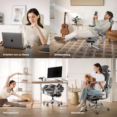 Ергономічне офісне крісло HINOMI H2 Pro з поперековою опорою, регульованим підголівником та підлокітниками, вантажопідйомність 150 кг, дихаюча сітка, обертове крісло для дому та офісу, ергономічне робоче крісло (чорне)