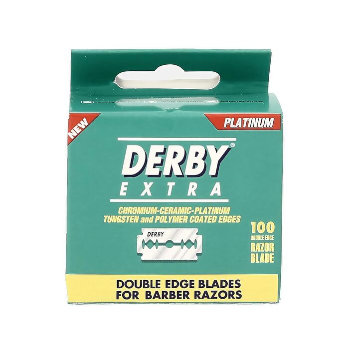 Леза безпечної бритви Derby Extra Double Edge, упаковка із 100 лез