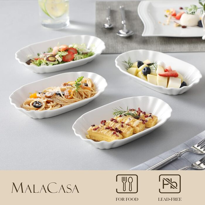 Регулярна серія, 8 шт. Набір пілінгу картоплі фрі, кремовийБілий порцеляновий пілінг для картоплі фрі, миска каррівурст, тарілка д