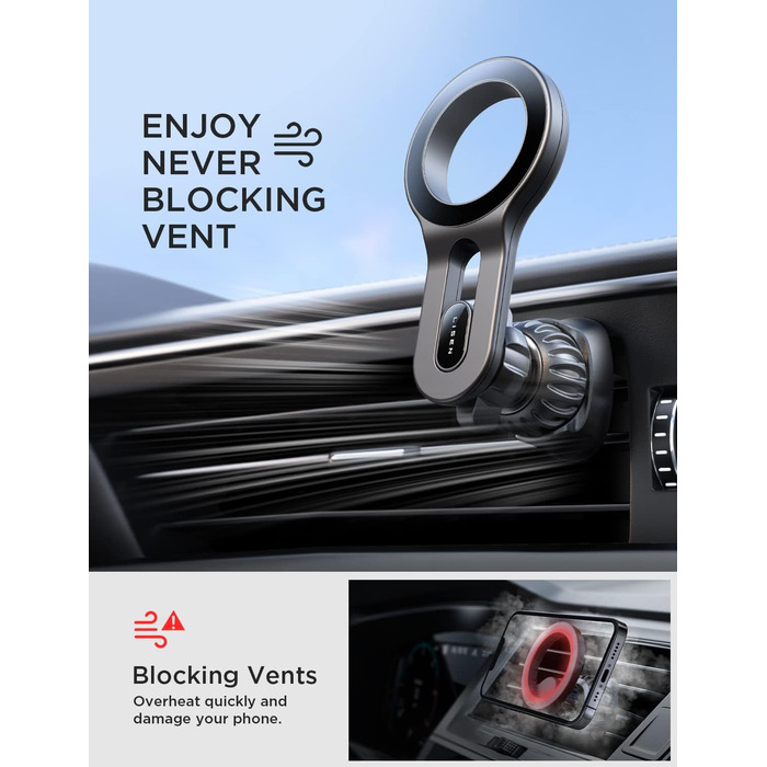 Тримач для мобільного телефону автомобільний Magsafe Автомобільне кріплення 20xN55 Ультра магнітний для мобільного телефону тримач