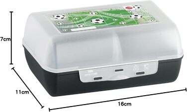 Ланчбокс Emsa Variabolo з роздільником, 2 відділення, 16x17 см, Футбольний дизайн, 516991