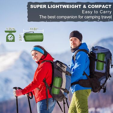 Килимок для кемпінгу MEETPEAK оливково-зелений