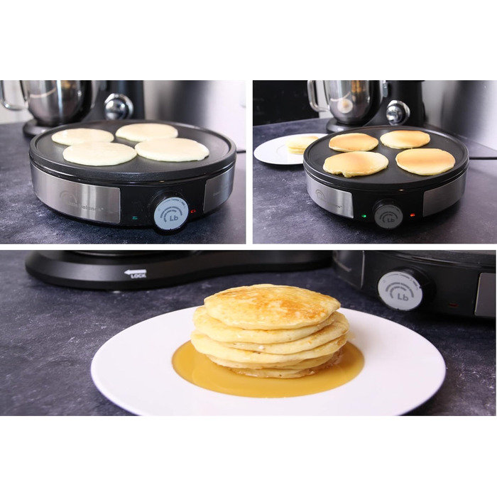 Сковорода для млинців 3 в 1 - Сковороди для млинців, сковорода, регульований термостат - 1200 Вт - Обробка з нержавіючої сталі, 8383 Maxi Crepes Trio i-200 -