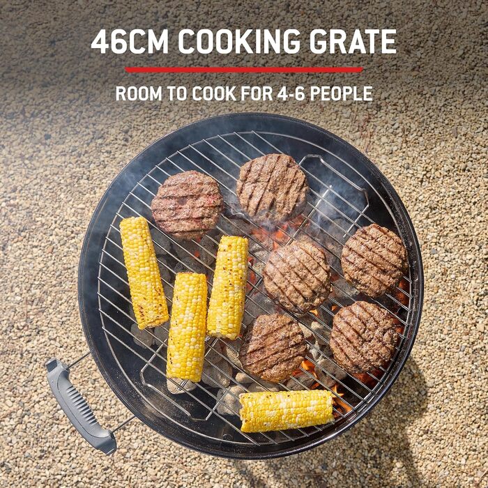 Вугільний гриль Weber Compact Kettle 47 см на стійці з колесами, модель 2026