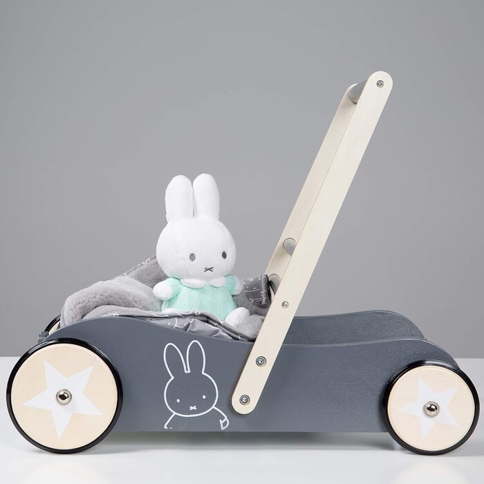 Ходунки Roba Baby Miffy з гальмом - Ходунки для дітей - Можна використовувати як коляску для ляльок - для дівчаток і хлопчиків - деревна м'ята зелена / антрацит