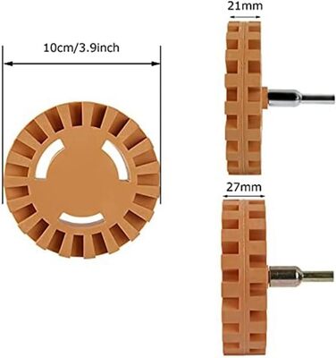 Для видалення наклейок, інструмент для видалення вінілу, автомобільний клей, диск для видалення гуми, 10,2 см, гумова насадка для дриля для автомобілів, будинків на колесах, 4 шт.