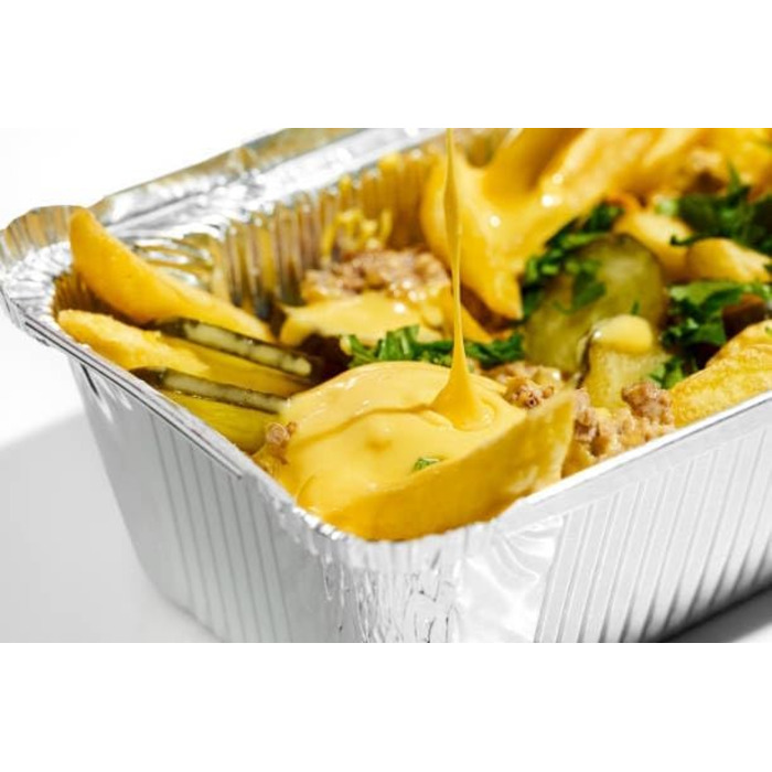 Алюмінієвих лотків, 1400 мл, одноразові лотки з кришками для транспортування, заморожування та приготування їжі, 100