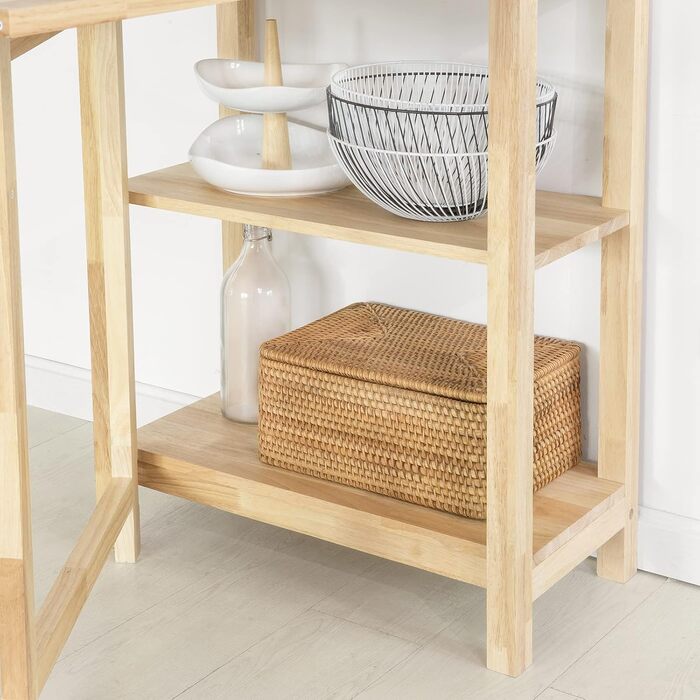 Розкладний обідній стіл SoBuy FWT70-N з полицею, обідній стіл з каучукового дерева, розкладний кухонний стіл, письмовий стіл, дерев&39яний стіл для кухні, їдальні, приблизні розміри 98 x 126 x 60 см (Ш x В x Г)