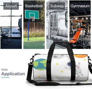 Універсальна дорожня сумка Всесвіт спортивна сумка-мішок для чоловіків та жінок, ідеальна для подорожей, спорту та повсякденного використання. Дизайн з космосом та астронавтами.