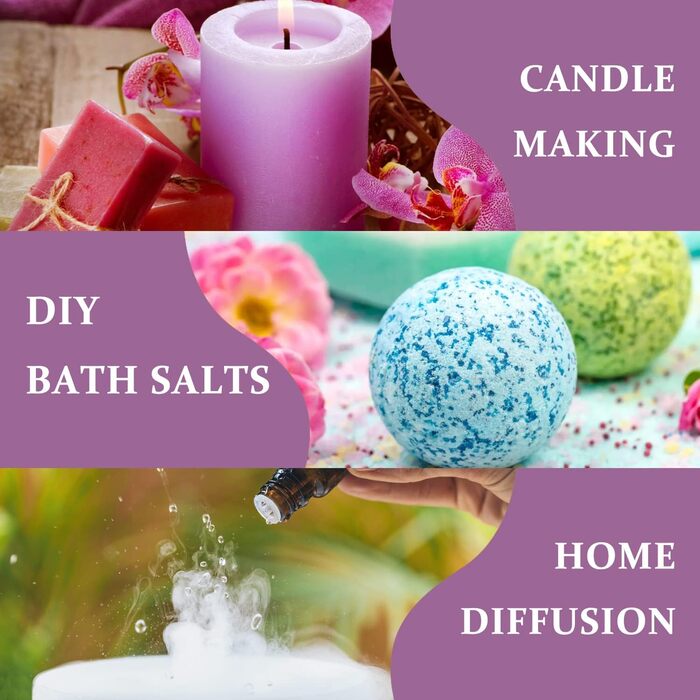 Набір квіткових ефірних олій SALUBRITO, квіткова ароматична олія для дифузора та виготовлення свічок - жасмин, гарденія, троянда, лаванда, герань, вишневий цвіт, фрезія тощо