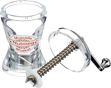 Акрилова шліфувальна машина для подрібнення та зберігання цілого мускатного горіха. Висота 10 см, 277130