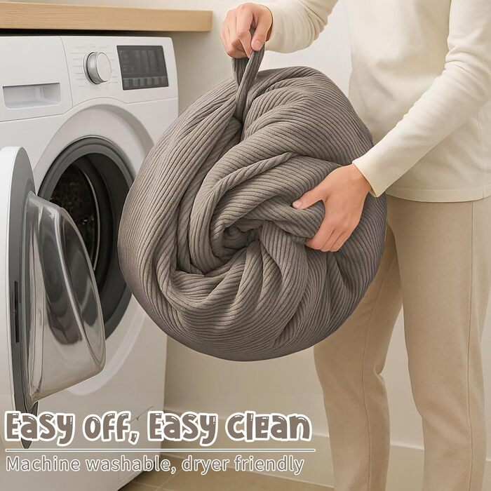 Крісло-мішок Nobildonna для дітей та дорослих, лише чохол (без наповнювача) для дивана з м&39якими іграшками, 110 x 89 см, теплий сірий колір, велике (лише чохол)