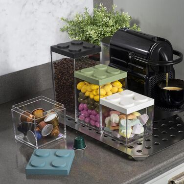 Контейнер для продуктів Brickstore, 500 мл, колір шавлії, з кришкою, що штабелюється, та високоякісним прозорим корпусом