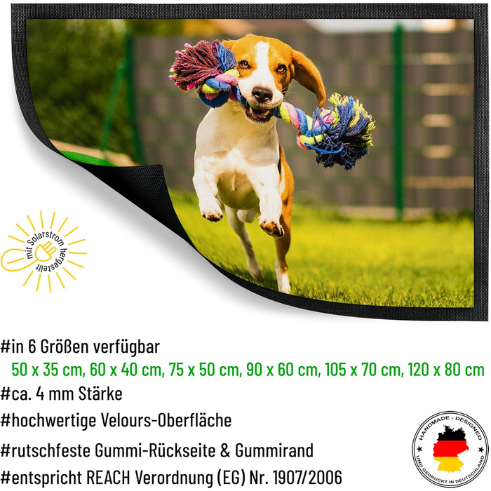 Персоналізований фотокилимок для дверей 50x35 см з вашим власним зображенням, логотипом або дизайном - надзвичайно тонкий декоративний килимок для дверей - нековзка основа та велюрова поверхня - декоративний килимок для коридору та дому - подарунок на нов