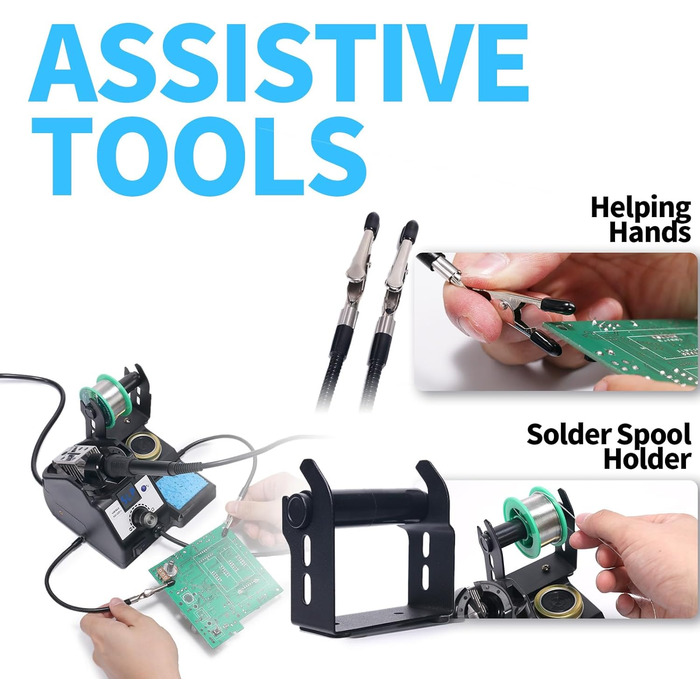 Паяльна станція YIHUA 926LED-IV 60W 90480C паяльник з 2 додатковими ручками, дозатор припою, 5 додаткових жал, насос для видалення