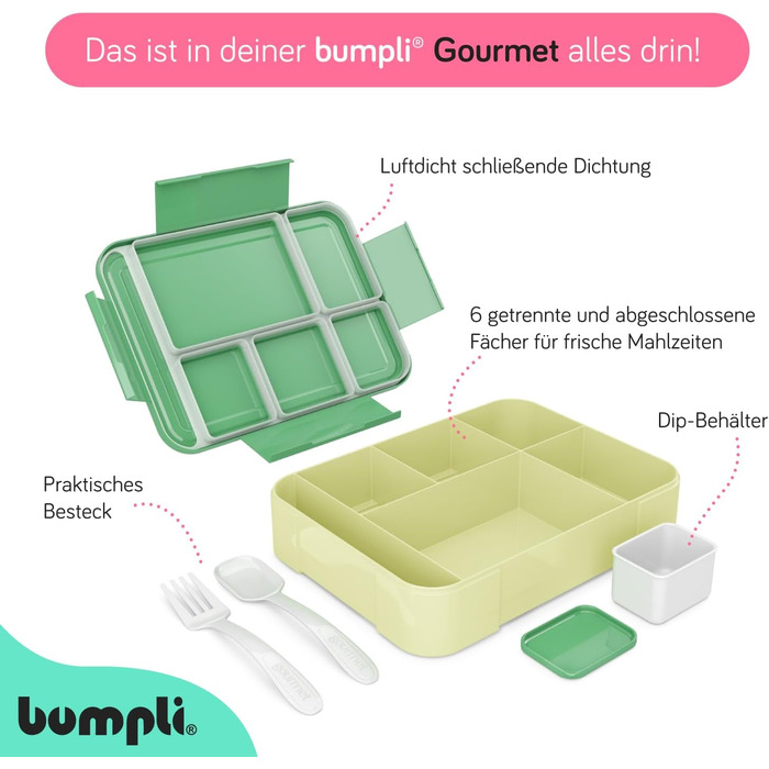 Бумплі Ланчбокс Гурман Дитячий контейнер для обіду з відділеннями, ідеальний для школи та подорожей Міцний ланчбокс, шкільний ланчбокс, стильний дитячий контейнер для їжі, ланчбокс у школу