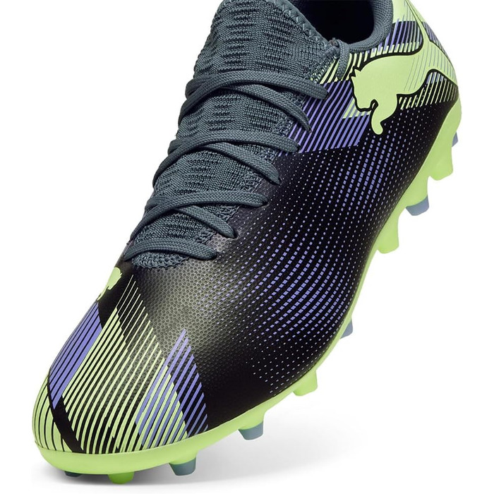 Футбольні бутси Puma Unisex Future 7 Play MgSoccer 40.5 EU сірий, небо, електрофіолетовий, газоване яблуко Puma білий