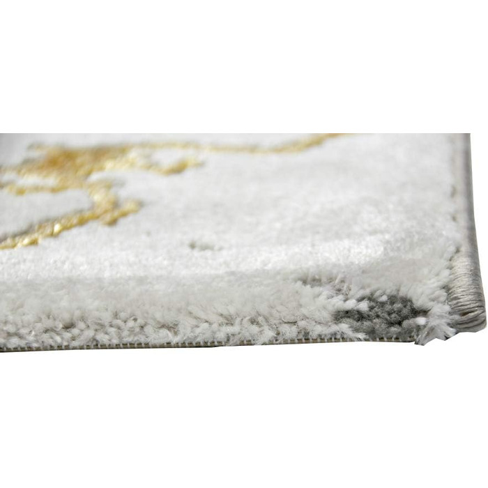 Килим CARPETIA мармуровий візерунок з блискучими волокнами сіре золото розмір 200 х 290 см