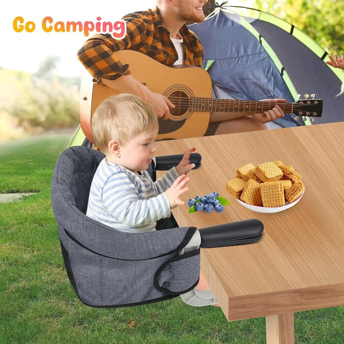 Стільчик для годування Toogel на кліпсах, плоский, що складається, сидіння для столу Складаний дитячий стільчик для годування Сиді