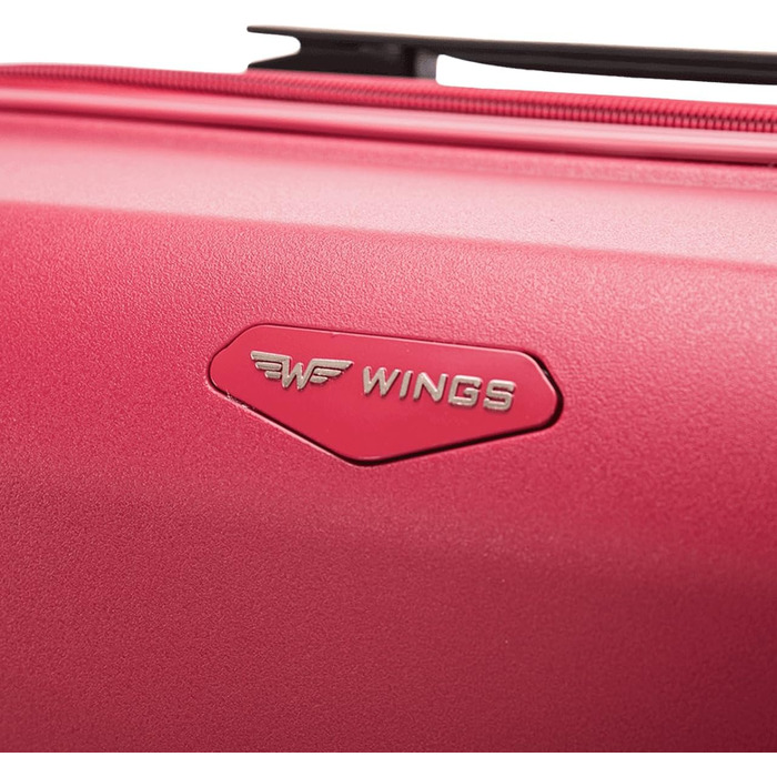 Валіза Wings з твердим корпусом - велика дорожня валіза та візок - надлегка валіза на колесах - ручна поклажа - валіза з замком - маленький візок для літака, біла, 56x421,5 см