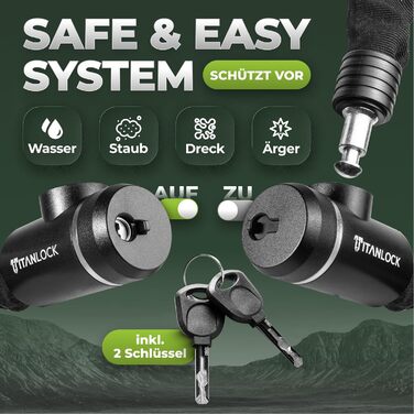 Велосипедний замок ланцюговий, захист від крадіжки СВІТЛОВІДБИВАЮЧИЙ зручне транспортування, стійкий до іржі, рівень безпеки 7/10, ланцюговий замок з ключем