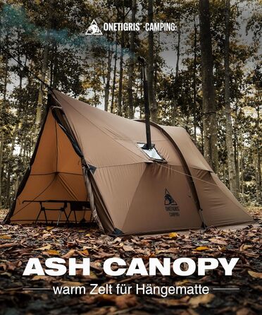 Намет OneTigris ASH Canopy, 2-4 особи, водонепроникний 3000 мм, вітрозахисний, великий теплий кемпінговий намет, зимовий намет, намет-гамак, намет для вулиці в автомобілі, малий розмір у упаковці