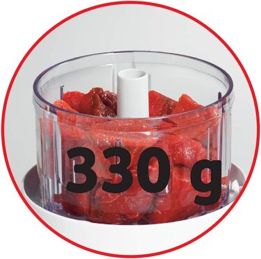 Електричний подрібнювач, 1000 Вт, 500 мл, відсік для зберігання кабелю, 4 функції дроблення, змішування, змішування, подрібнення, DPA130, білий одинарний