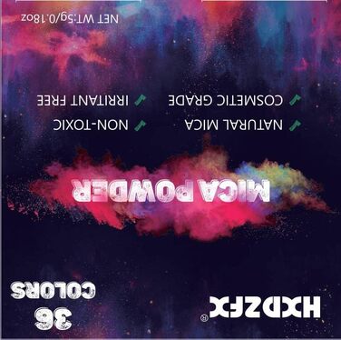 Кольоровий порошок слюди з епоксидної смоли - 36 кольорів*5 г перламутровий натуральний косметичний пігмент, підходить для мильного кольору, блиску для губ, лаку для нігтів, макіяжу, епоксидної смоли, виготовлення свічок, бомбочки для ванни