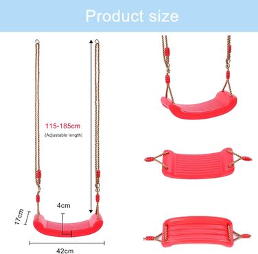 Пластикова гойдалка Diompirux для дітей, еластична дитяча гойдалка, стійке до погодних умов сидіння гойдалки в приміщенні та на ві