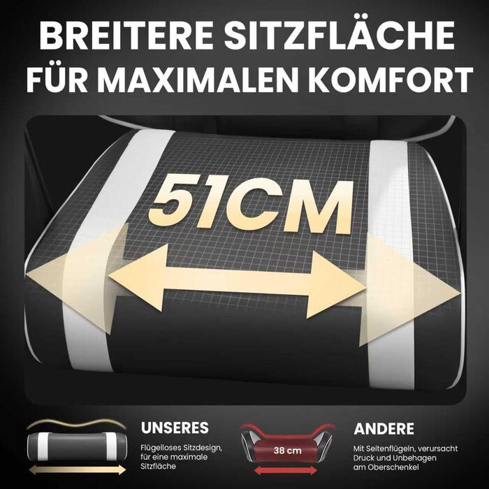 Ігрове крісло - ергономічне, регульоване по висоті, м&39яке ігрове крісло з підставкою для ніг, підголівником та поперековою опорою, обертове крісло, вантажопідйомність 150 кг, чорне, велике