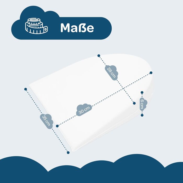 Антирефлюксна клиноподібна подушка для ліжка Трикутна клиноподібна подушка для матраца 35x30x6 см Рефлюксна подушка для дорослих та дітей від 2 років