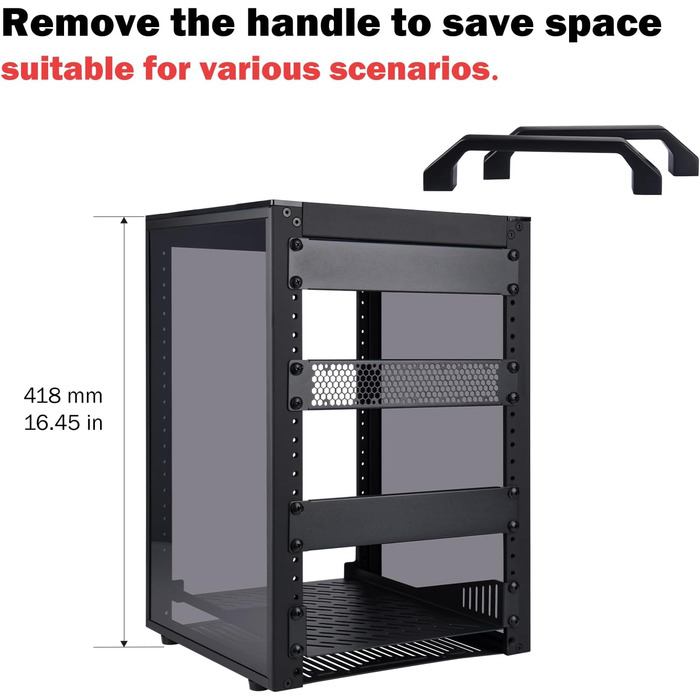 Дюймова серверна шафа, міні-стійка глибиною 260 мм з полицею та заглушкою, для NAS, AV та мережевого обладнання (чорна), 1 Plus, 8U 10-