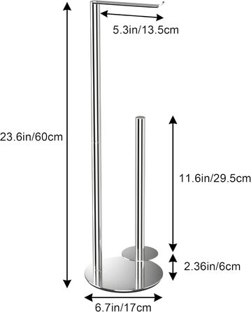 Срібний тримач для туалетного рулону, окремо стоячий тримач для туалетного рулону, тримач для туалетного рулону з нержавіючої стал
