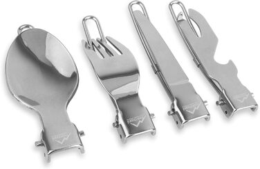 Набір посуду для кемпінгу з нержавіючої сталі столові прибори, чашка та казанок (чорний, багатокомпонентний)