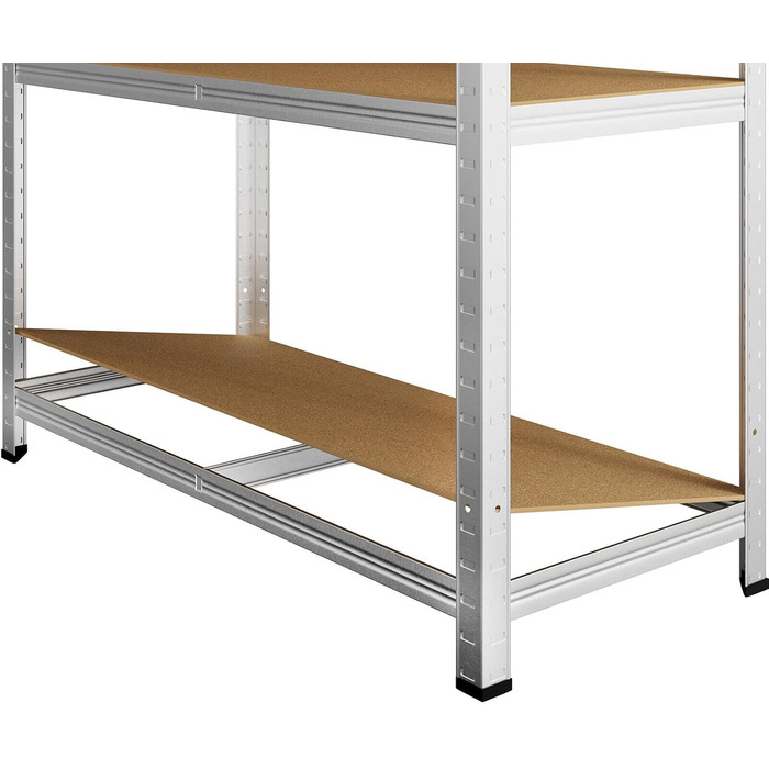 Міцний стелаж 180x90x40 см, металевий стелаж для підвалу та гаража, 5 полиць з МДФ з регульованою висотою, до 875 кг, вставний стелаж, оцинкований, роздільний