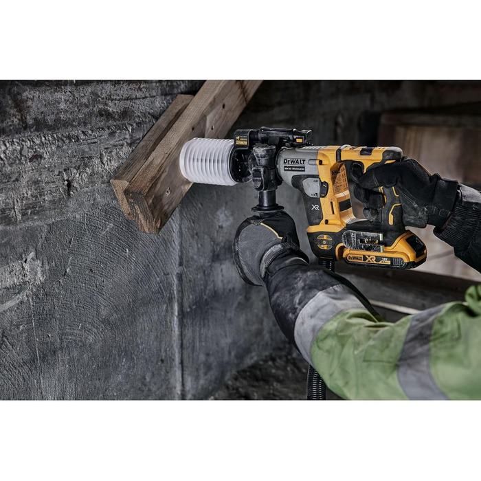 Акумуляторний перфоратор Dewalt 18В SDS-plus DCH172NT (16 мм, безщітковий двигун, електропневматичний ударний механізм, з вбудованим світлодіодним підсвічуванням, вкл. додаткову рукоятку, коробку Tstak, поставляється без акумулятора та зарядного пристрою)