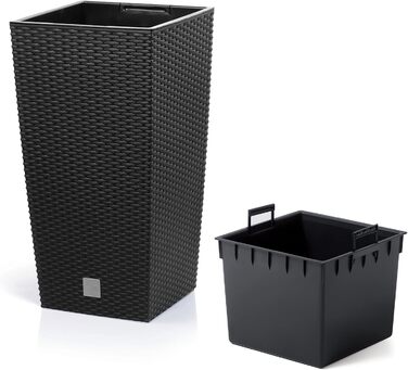 Каструля-таймер на 26,6 л зі вставкою 26,5 x 26,5 x 50 см, антрацитового кольору, чорна одинарна