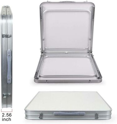 Портативний розкладний стіл Lucn для використання в приміщенні та на вулиці, алюміній, 120 x 60 x 70/62/55 см (регульована висота), для пікніка, вечірки, кемпінгу, стильний стіл, витримує до 50 кг