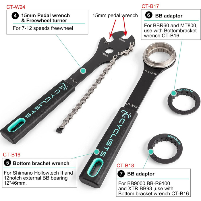 Набір велосипедних інструментів із 27 предметів для ремонту гірських/шосейних велосипедів з футляром для зберігання