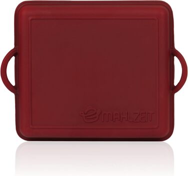 Чавунна жаровня Mahlzeit емальована 10,5 л Шорстка поверхня Темна вишня Жаровня 2в1 зі сковорідкою Жаровня з кришкою, безпечна для