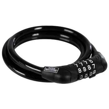 Велосипедний замок Burg-Wchter з кодовим замком, спіральний замок, захист від крадіжки, трос-замок, сталевий трос, 120 см завдовжки, Ø 8 мм, 1230 C 120, чорний