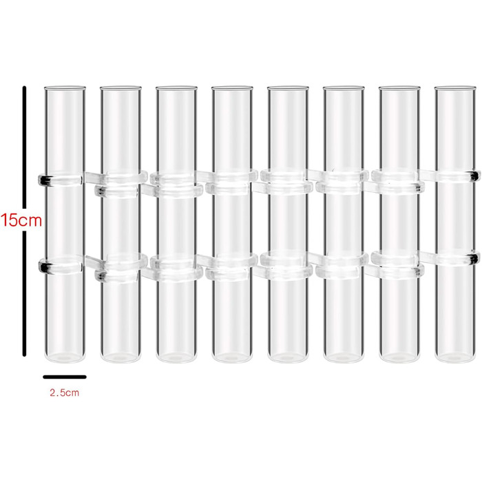 Ваза для пробірок з шарніром, скляна, прозора, гідропонний тераріум для квітів (8 пробірок однакової висоти) 8 пробірок Однакова висота